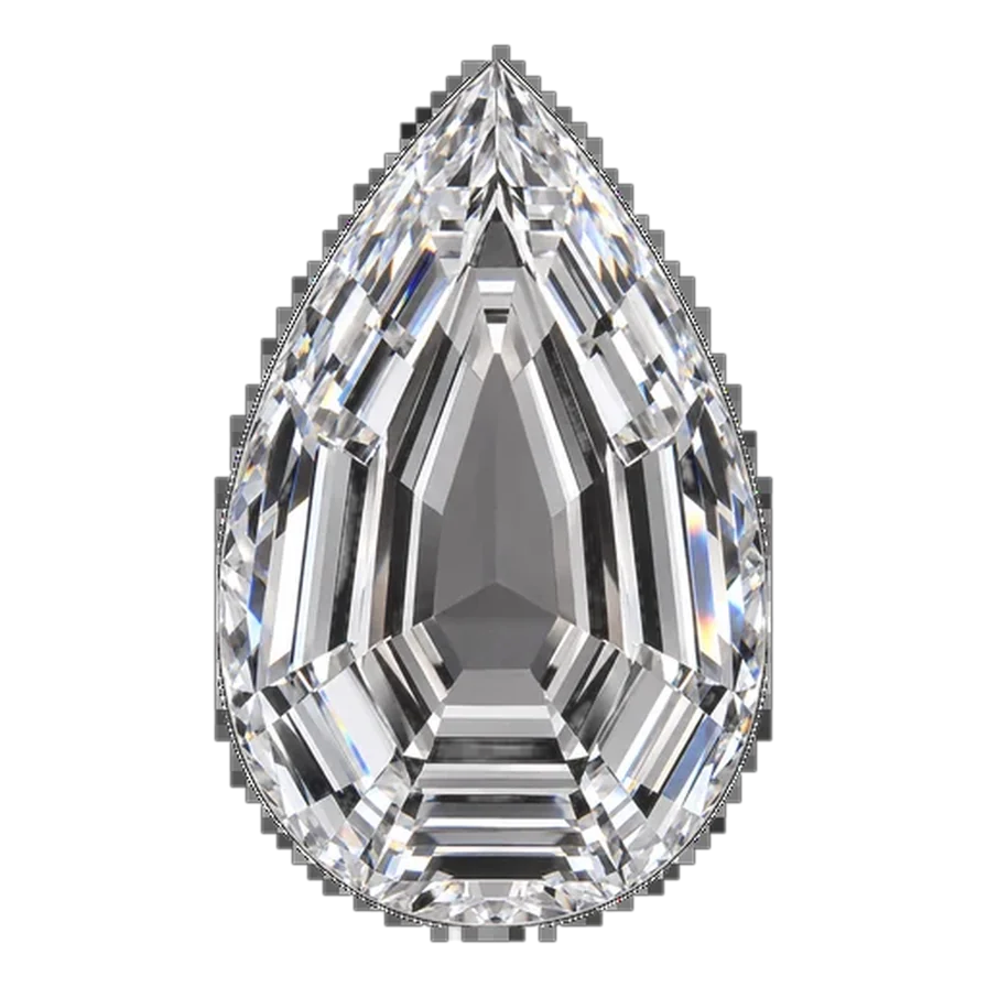 Step cut pear — White
